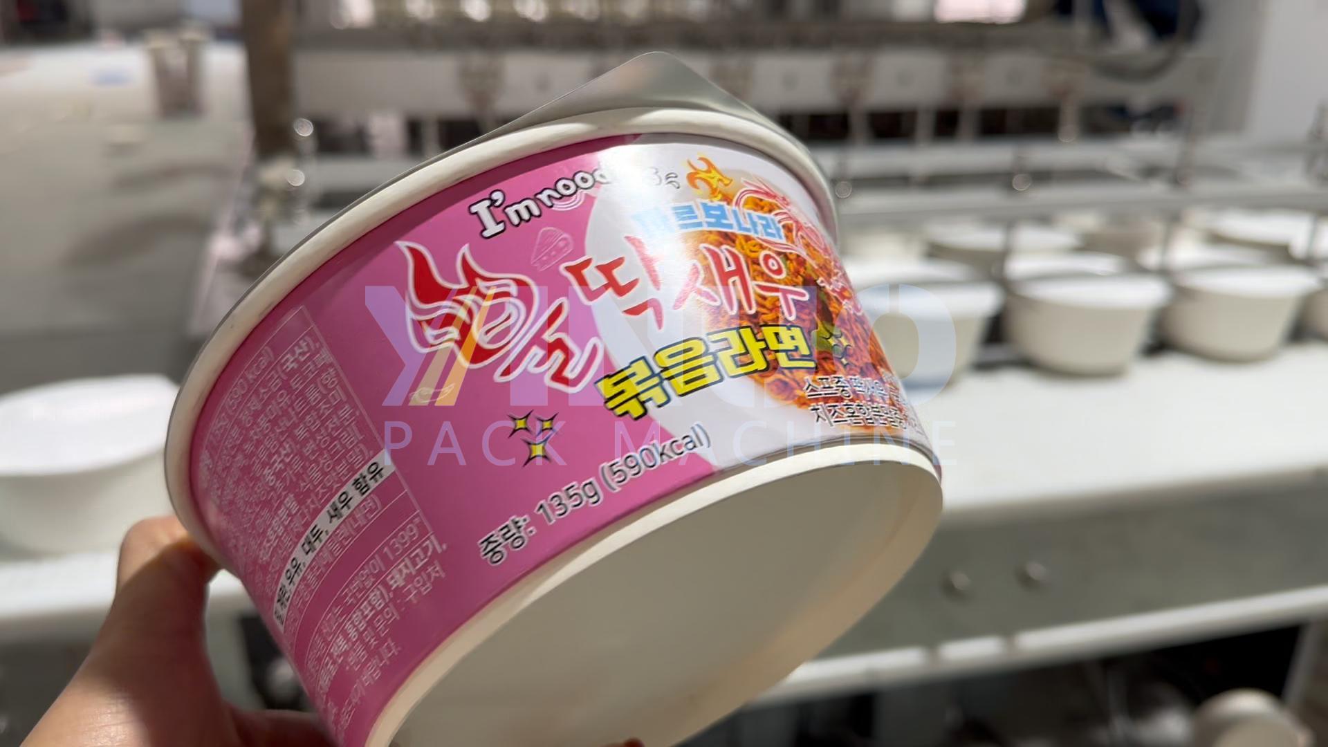 Korean Customer Ordered Automatic instant noodle paper cup packing line