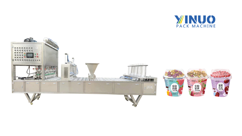 Automatic Yogurt Top Lid Cereal Oat Cup Filling Sealing Packing Machine