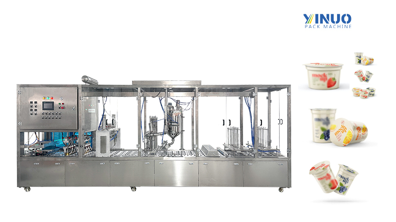 Full Cover Protected Yogurt Cup Filling and Sealing Packing Machine