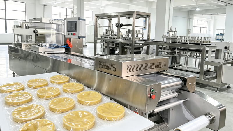 Automatic Corn Puree Shrip Cakes Soft Tray Forming Filling and Sealing Machine