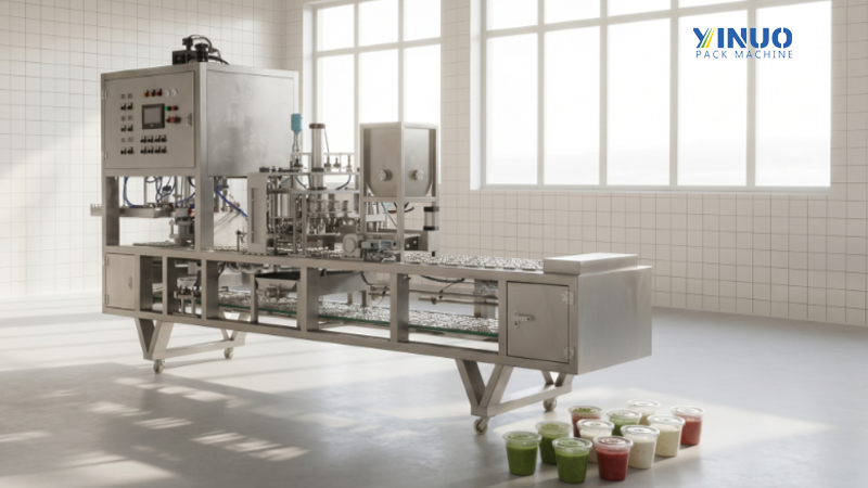 Automatic Salad Dressing Sauce Jam Cup Filling and Capping Packing Machine