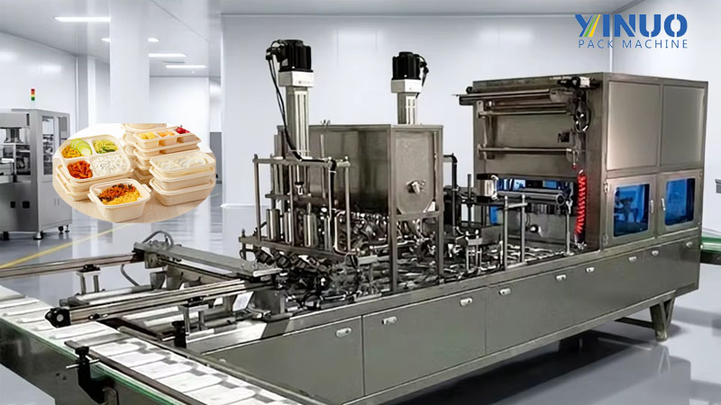 Continuous Linear Type Lunch Box Food Tray Sealing Machine